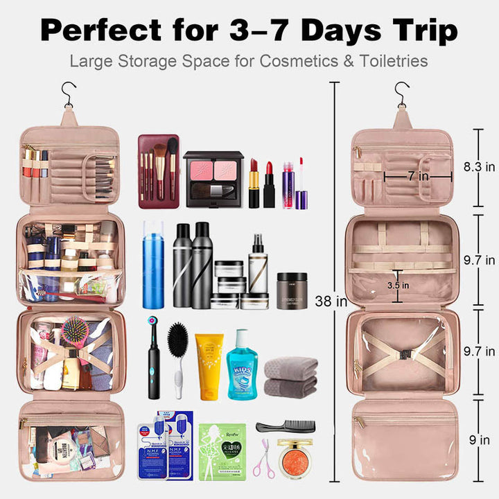 Tragbarer Kulturbeutel, Make-up-Kosmetik-Organizer mit Tasche für trockene und nasse Sachen
