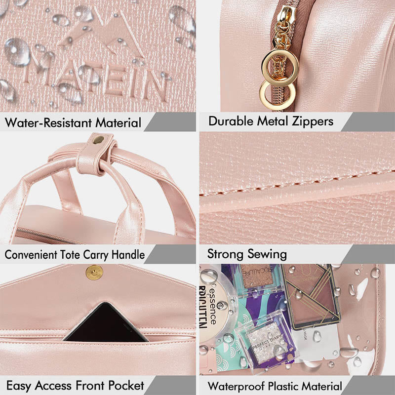 Tragbarer Kulturbeutel, Make-up-Kosmetik-Organizer mit Tasche für trockene und nasse Sachen