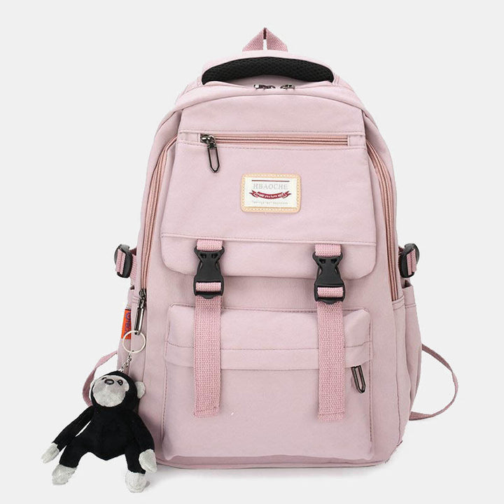 Leichter, wasserdichter, einfarbiger Nylon-Rucksack, Tagesrucksack, Büchertasche für die Reiseschule