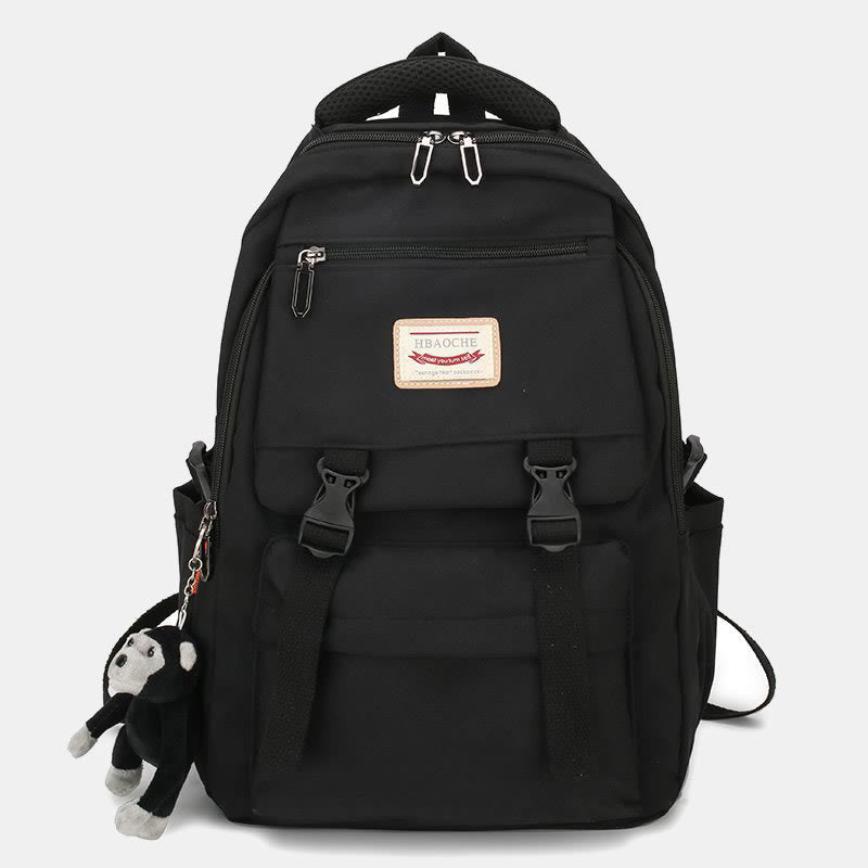 Leichter, wasserdichter, einfarbiger Nylon-Rucksack, Tagesrucksack, Büchertasche für die Reiseschule