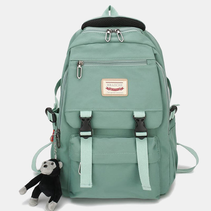 Leichter, wasserdichter, einfarbiger Nylon-Rucksack, Tagesrucksack, Büchertasche für die Reiseschule
