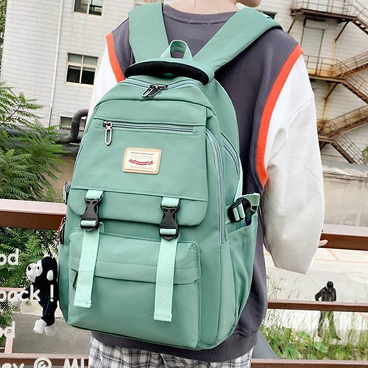 Leichter, wasserdichter, einfarbiger Nylon-Rucksack, Tagesrucksack, Büchertasche für die Reiseschule