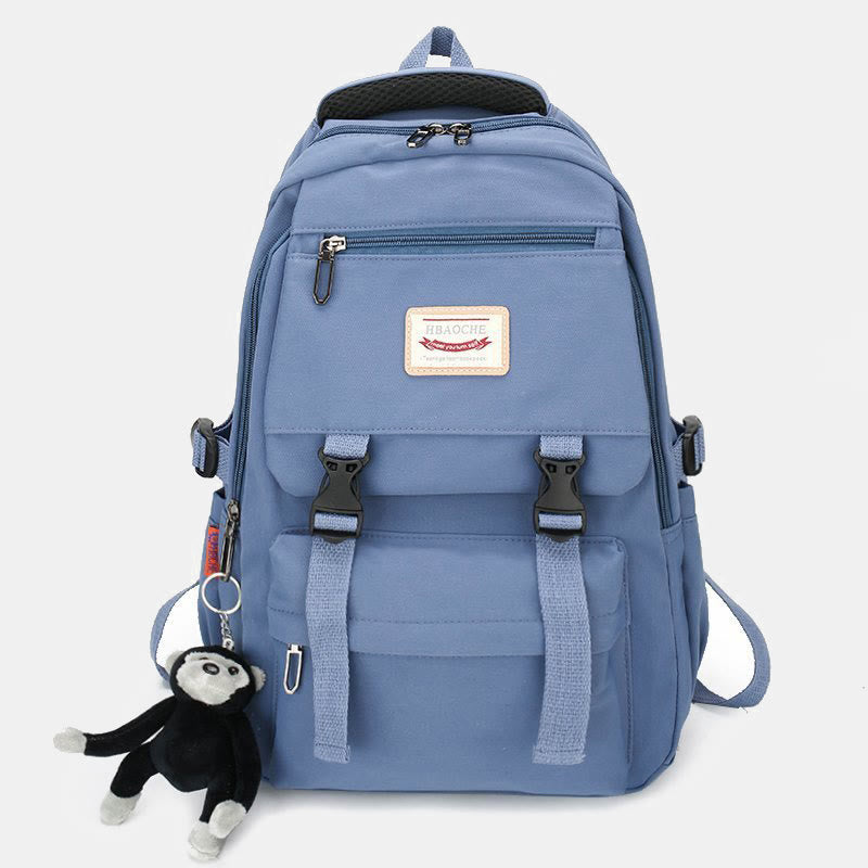 Leichter, wasserdichter, einfarbiger Nylon-Rucksack, Tagesrucksack, Büchertasche für die Reiseschule