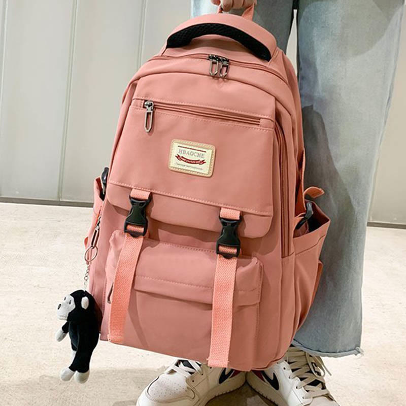 Leichter, wasserdichter, einfarbiger Nylon-Rucksack, Tagesrucksack, Büchertasche für die Reiseschule