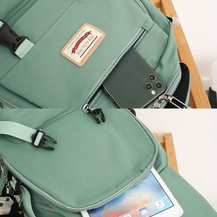 Leichter, wasserdichter, einfarbiger Nylon-Rucksack, Tagesrucksack, Büchertasche für die Reiseschule
