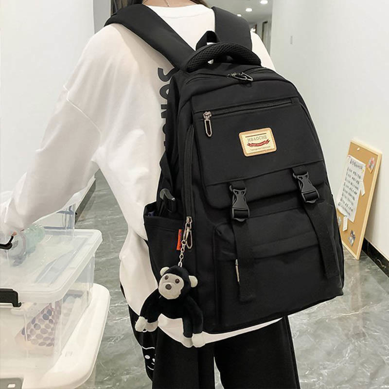 Leichter, wasserdichter, einfarbiger Nylon-Rucksack, Tagesrucksack, Büchertasche für die Reiseschule