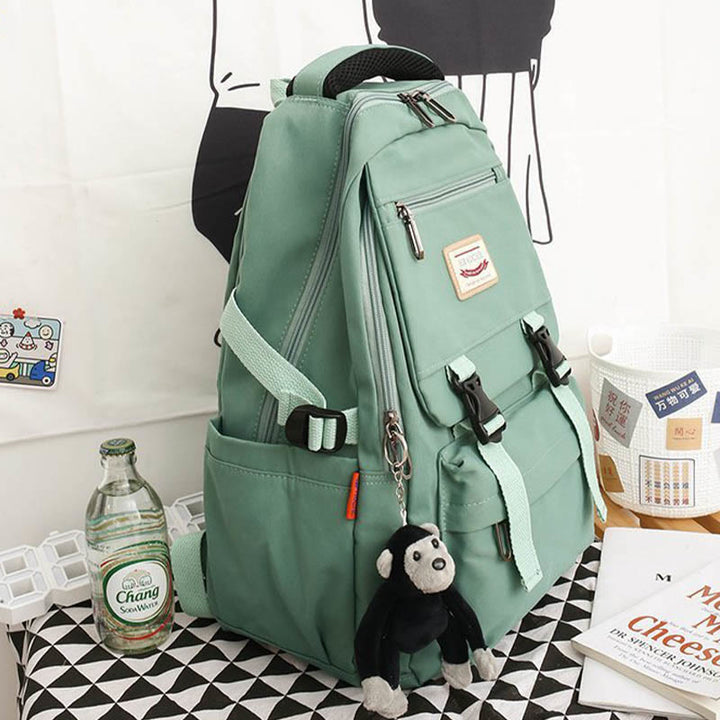 Leichter, wasserdichter, einfarbiger Nylon-Rucksack, Tagesrucksack, Büchertasche für die Reiseschule
