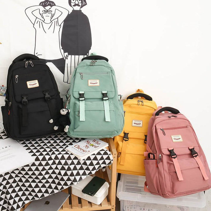 Leichter, wasserdichter, einfarbiger Nylon-Rucksack, Tagesrucksack, Büchertasche für die Reiseschule