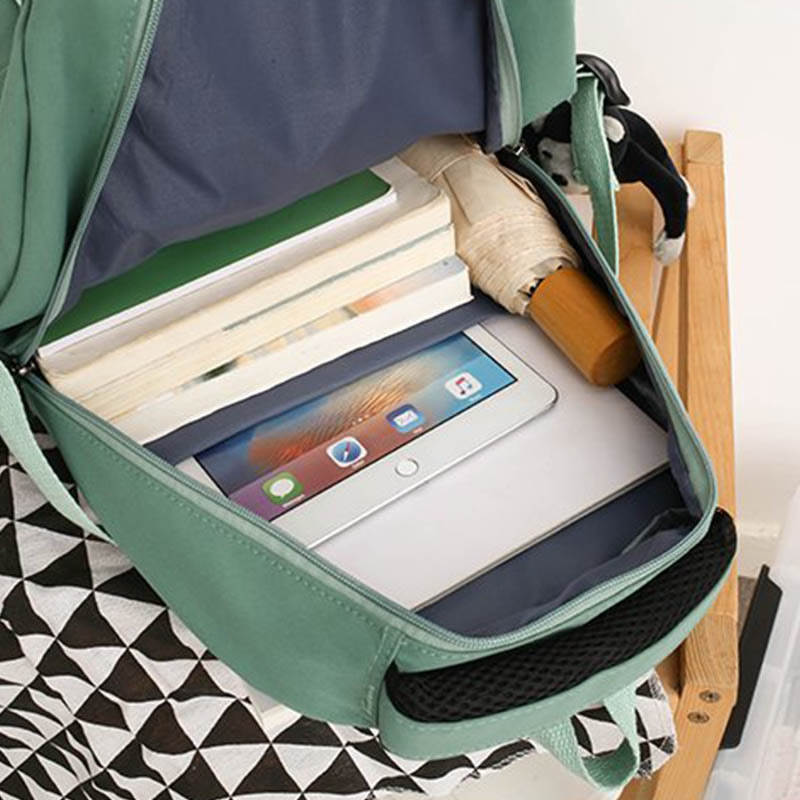 Leichter, wasserdichter, einfarbiger Nylon-Rucksack, Tagesrucksack, Büchertasche für die Reiseschule