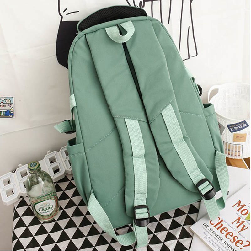 Leichter, wasserdichter, einfarbiger Nylon-Rucksack, Tagesrucksack, Büchertasche für die Reiseschule
