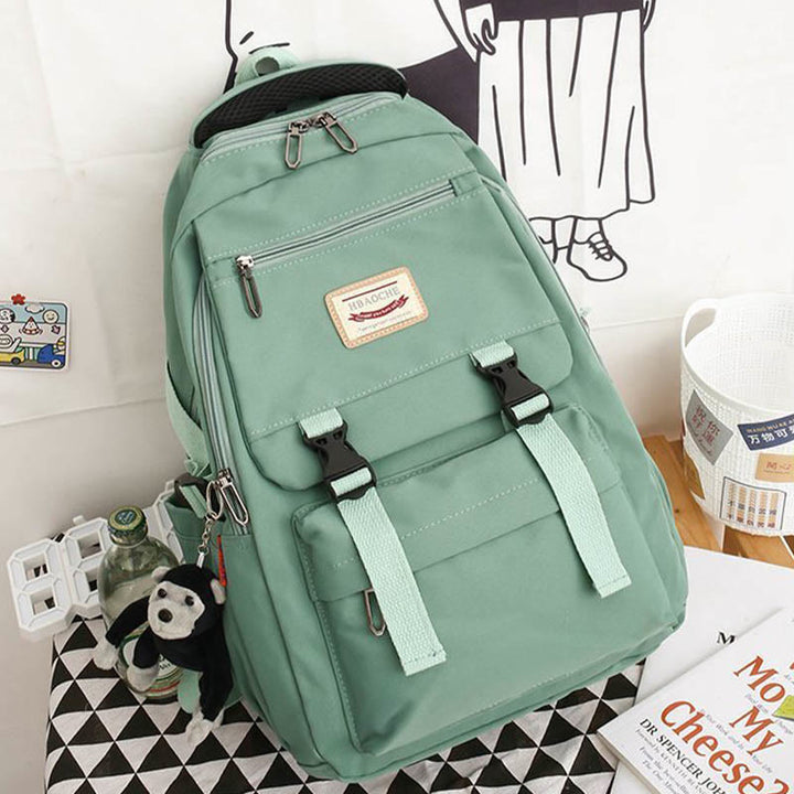 Leichter, wasserdichter, einfarbiger Nylon-Rucksack, Tagesrucksack, Büchertasche für die Reiseschule