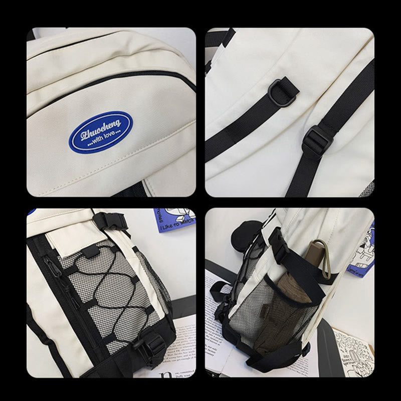 Einfarbiger Rucksack für Jugendliche, Schule, College, Reisen, Tagesrucksack, Schultasche, Bücherbeutel