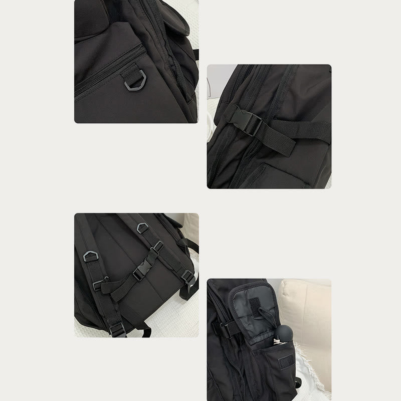 Mehrfachtaschen-Rucksack in einfarbigen Farben für Reisen und Schule für Teenager
