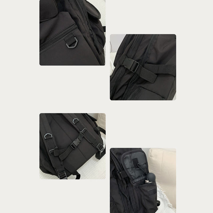 Mehrfachtaschen-Rucksack in einfarbigen Farben für Reisen und Schule für Teenager