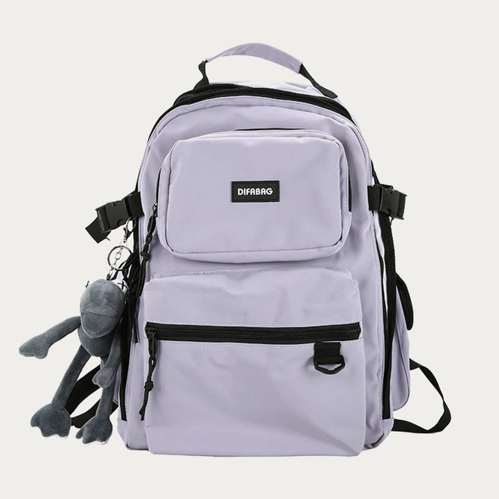 Mehrfachtaschen-Rucksack in einfarbigen Farben für Reisen und Schule für Teenager