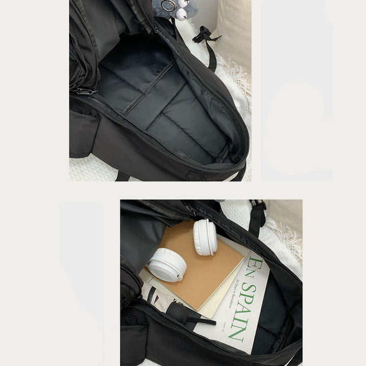 Mehrfachtaschen-Rucksack in einfarbigen Farben für Reisen und Schule für Teenager