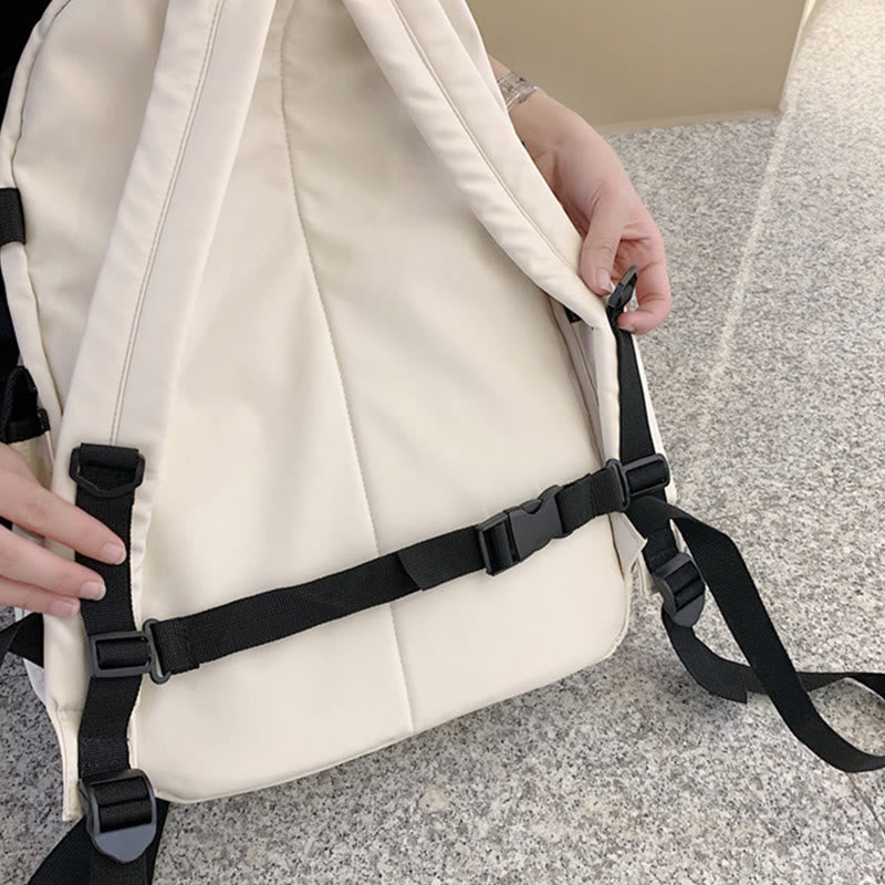Mehrfachtaschen-Rucksack in einfarbigen Farben für Reisen und Schule für Teenager