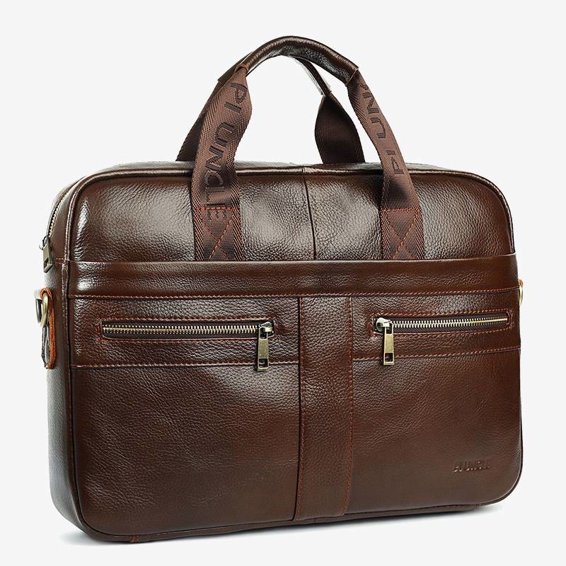 Retro-Aktentasche aus echtem Leder mit großem Fassungsvermögen