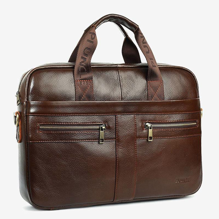 Retro-Aktentasche aus echtem Leder mit großem Fassungsvermögen