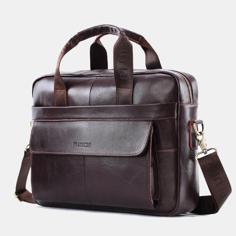 Vintage Business Messenger Bag aus echtem Leder