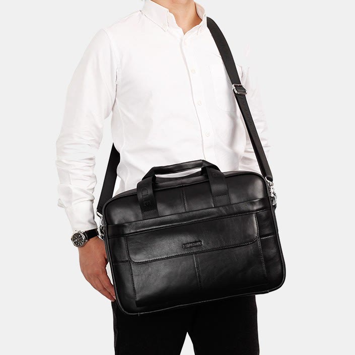 Vintage Business Messenger Bag aus echtem Leder