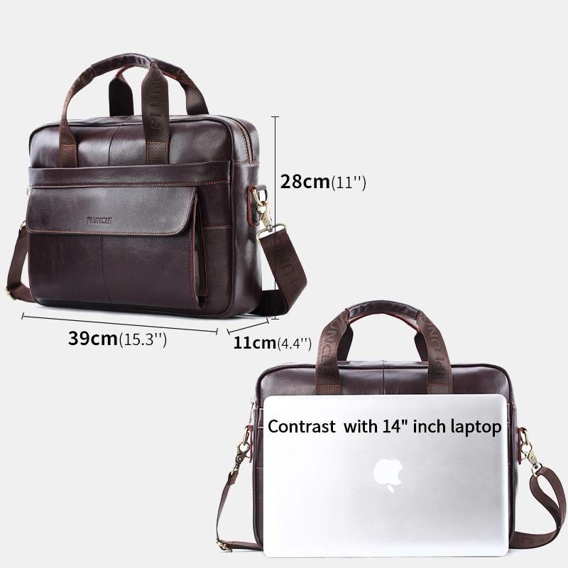 Vintage Business Messenger Bag aus echtem Leder