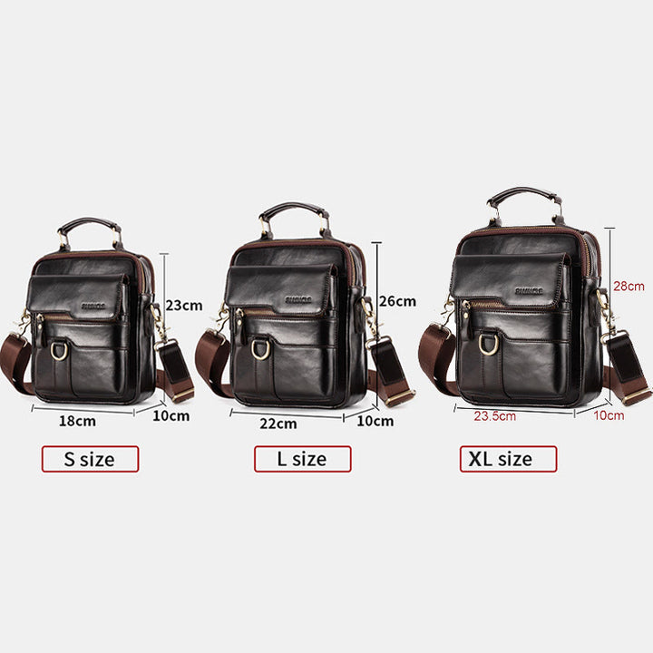 Umhängetasche aus echtem Leder, Vintage-Umhängetasche, Messenger-Handtasche für Herren