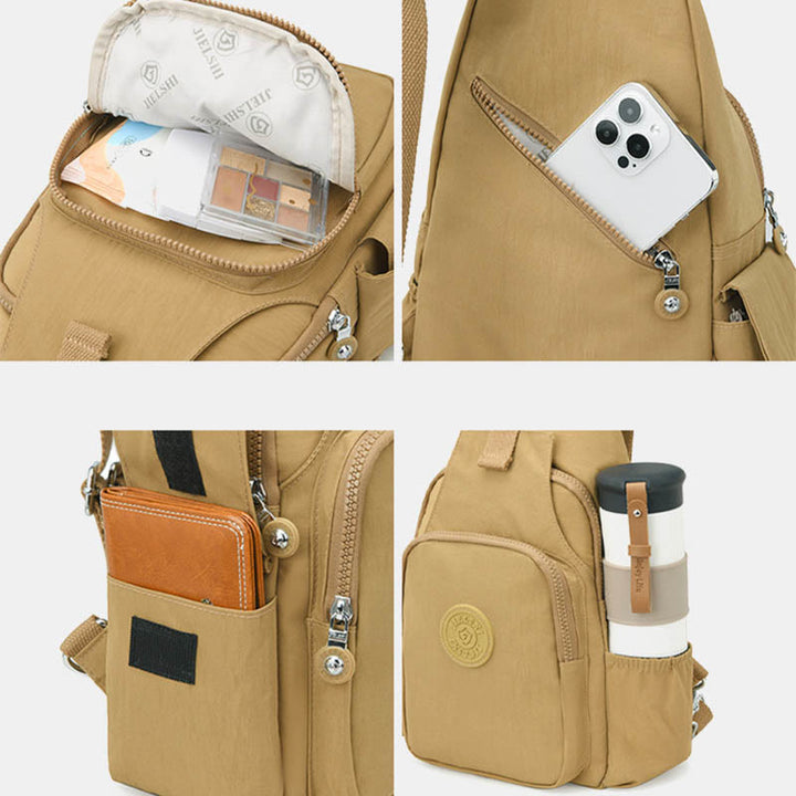 Wandelbarer Sling-Rucksack für Damen, Leicht, Wasserdicht, Schulter- und Brusttasche