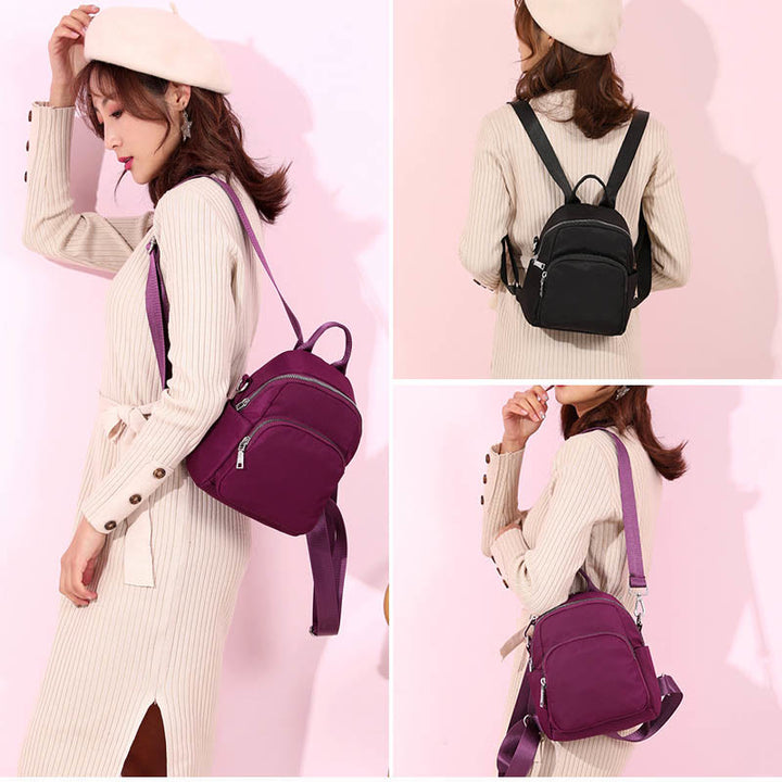 Wasserdichter Casual Mini Rucksack Umwandelbare Schultertasche Tagesrucksack für Frauen