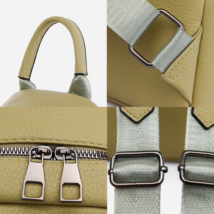 Weicher veganer Leder-Rucksack, kleine modische Rucksack-Tasche für Frauen