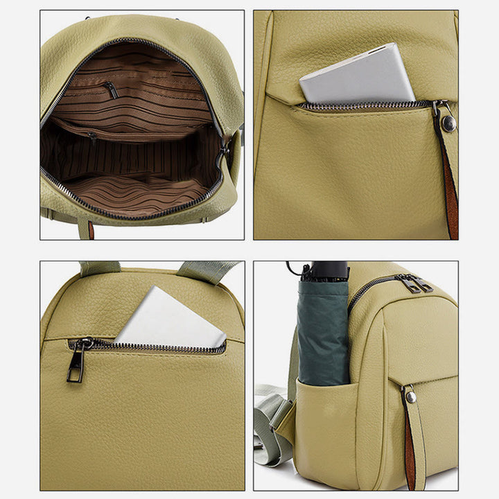 Weicher veganer Leder-Rucksack, kleine modische Rucksack-Tasche für Frauen
