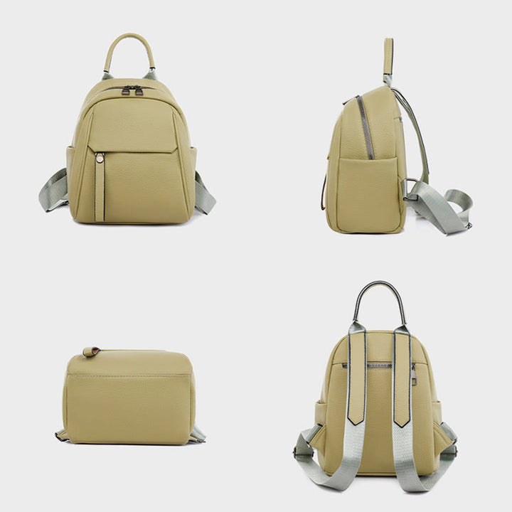 Weicher veganer Leder-Rucksack, kleine modische Rucksack-Tasche für Frauen