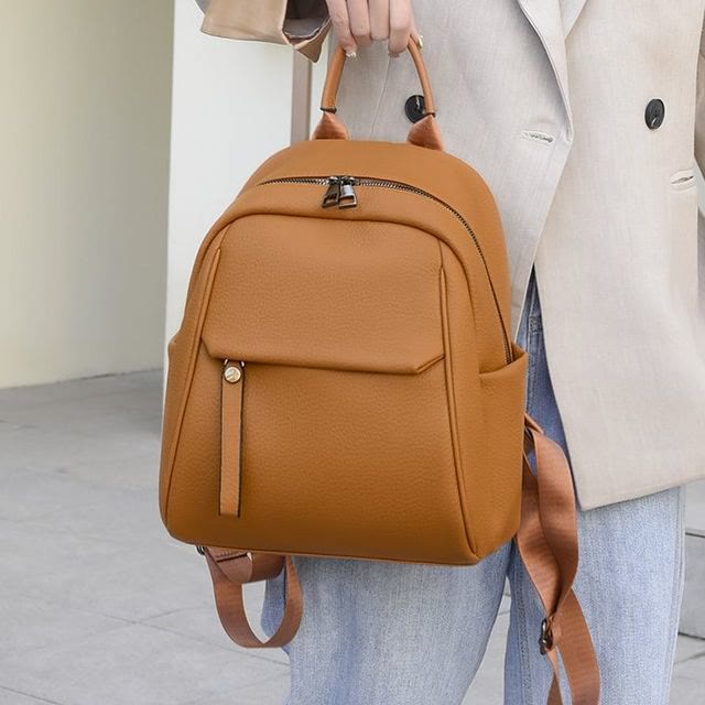 Weicher veganer Leder-Rucksack, kleine modische Rucksack-Tasche für Frauen