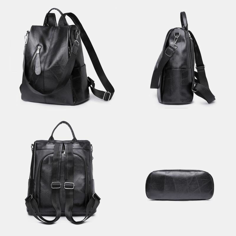 Damen Leder Rucksack Handtasche Cabrio Schultertasche Anti Diebstahl Reise Daypack