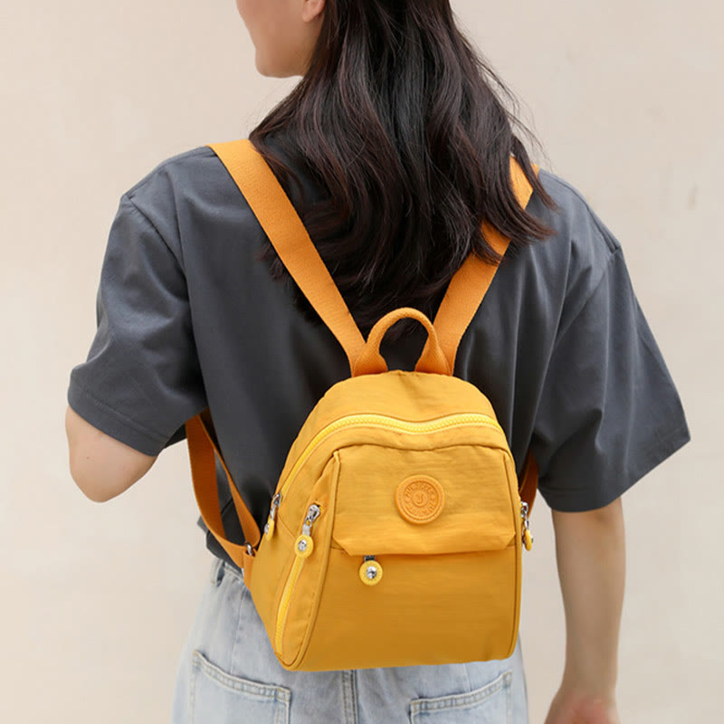 Mini Rucksack Handtasche Einfarbiger Reiserucksack Tagesrucksack für Frauen