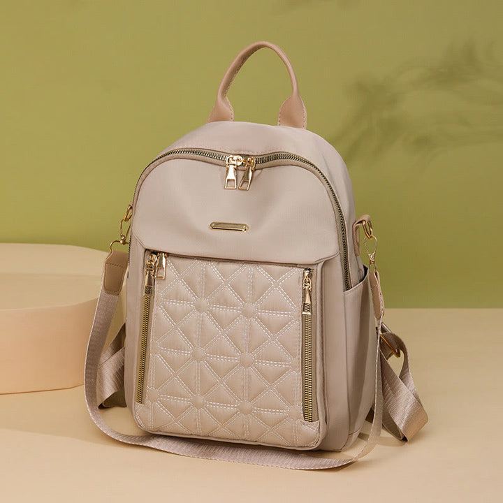 Mehrtaschen-Stepp-Rucksack-Schultertasche für Frauen mit Schulterriemen