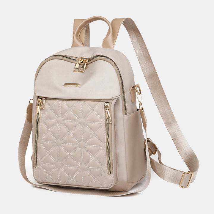 Mehrtaschen-Stepp-Rucksack-Schultertasche für Frauen mit Schulterriemen