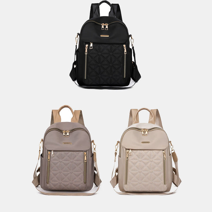 Mehrtaschen-Stepp-Rucksack-Schultertasche für Frauen mit Schulterriemen