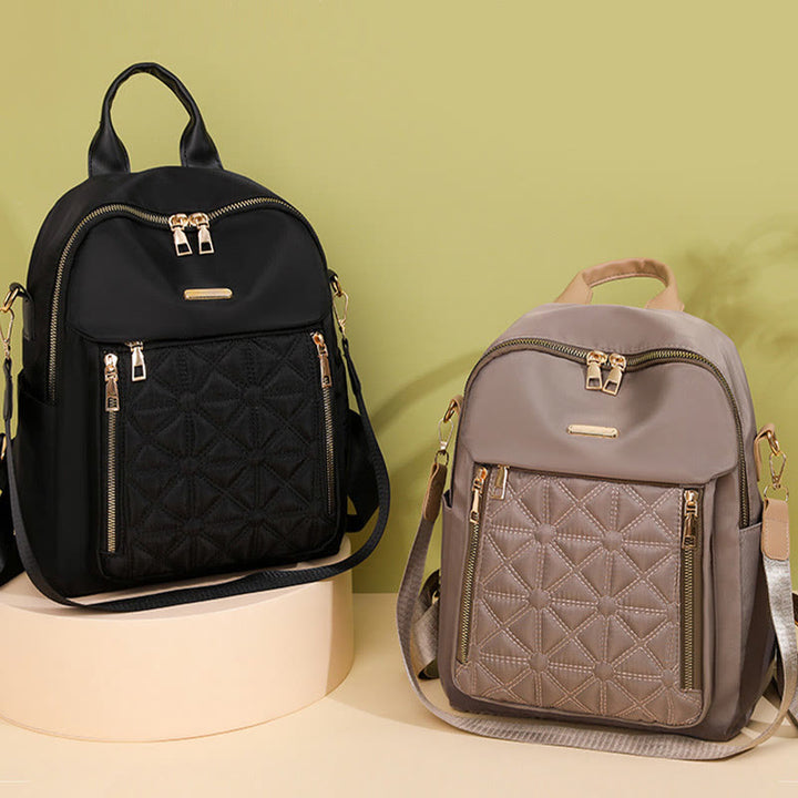 Mehrtaschen-Stepp-Rucksack-Schultertasche für Frauen mit Schulterriemen