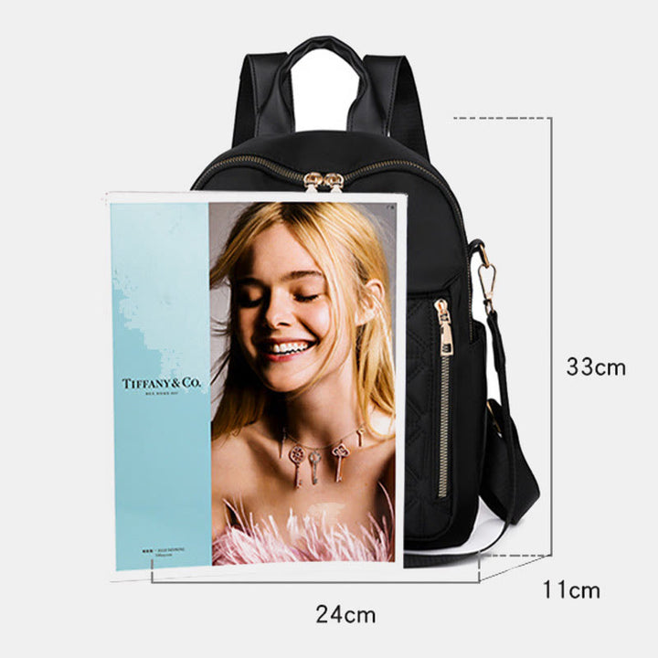 Mehrtaschen-Stepp-Rucksack-Schultertasche für Frauen mit Schulterriemen