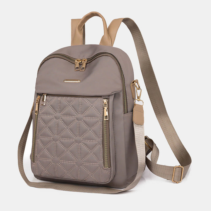 Mehrtaschen-Stepp-Rucksack-Schultertasche für Frauen mit Schulterriemen