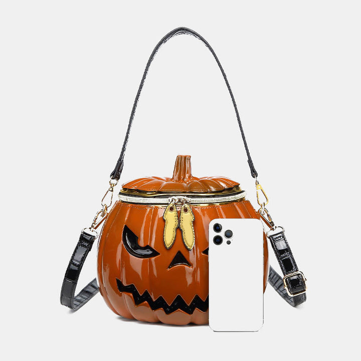 Neuheit Kürbisförmige Handtasche Umhängetasche Halloween Kürbis Geldbörse