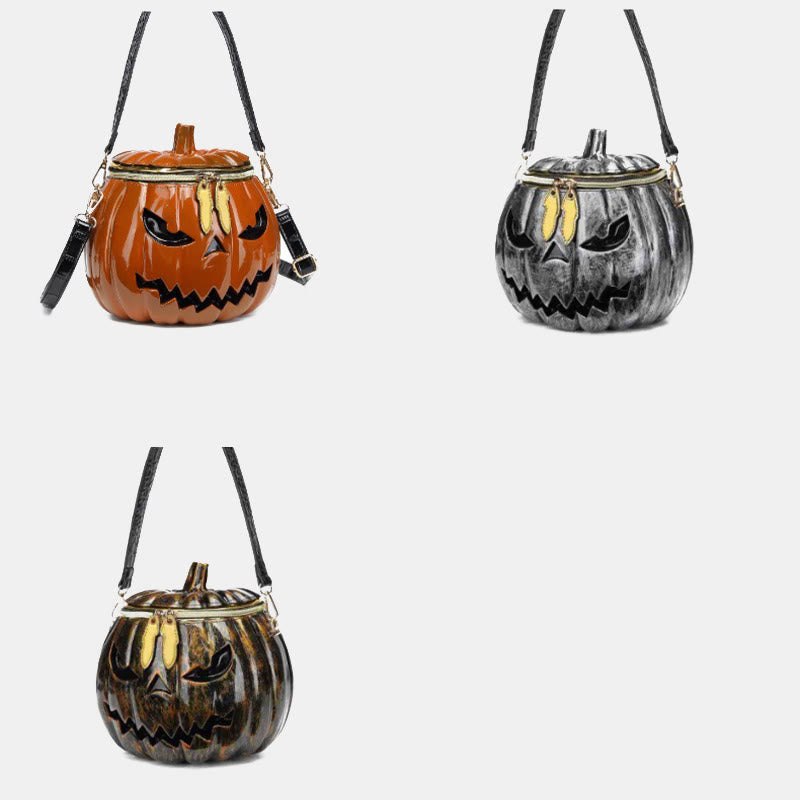 Neuheit Kürbisförmige Handtasche Umhängetasche Halloween Kürbis Geldbörse