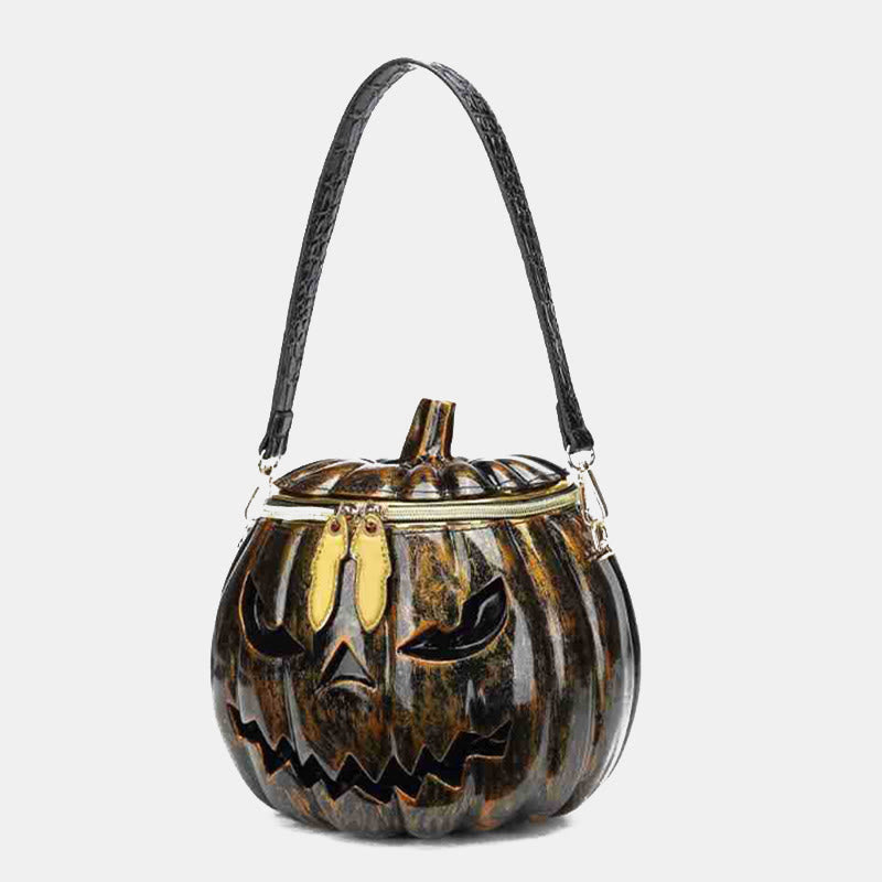 Neuheit Kürbisförmige Handtasche Umhängetasche Halloween Kürbis Geldbörse