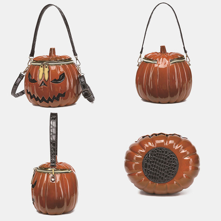 Neuheit Kürbisförmige Handtasche Umhängetasche Halloween Kürbis Geldbörse