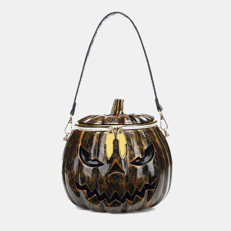Neuheit Kürbisförmige Handtasche Umhängetasche Halloween Kürbis Geldbörse