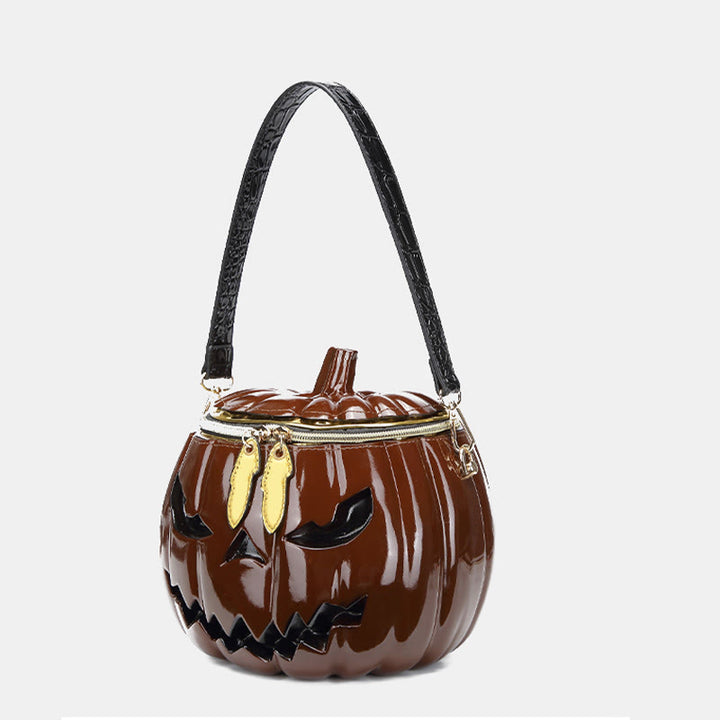 Neuheit Kürbisförmige Handtasche Umhängetasche Halloween Kürbis Geldbörse