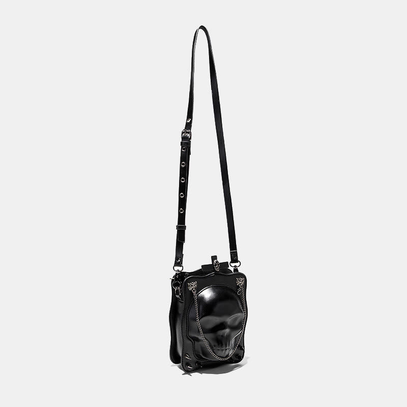 Gotische Schwarze Handtaschen Totenkopf Kreuz Design Handtasche Umhängetasche