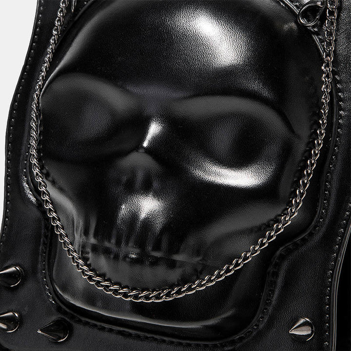 Gotische Schwarze Handtaschen Totenkopf Kreuz Design Handtasche Umhängetasche