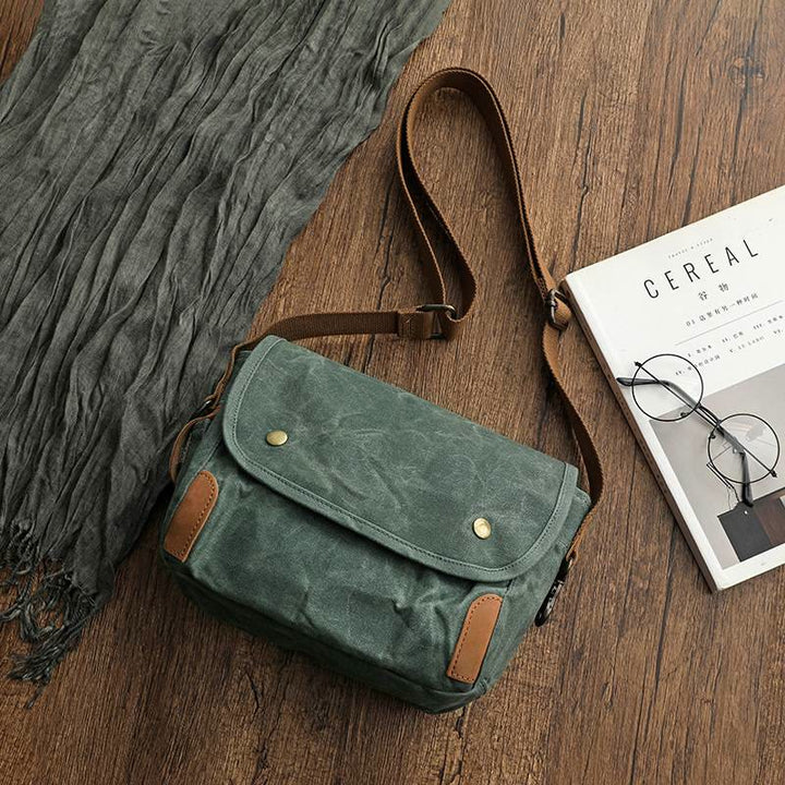 Retro-Umhängetasche für Männer, wasserdichte Commutor Canvas Messenger Geldbörse